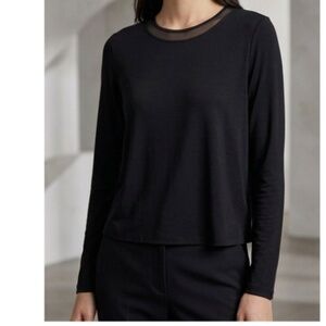 NYGARD Matte Jersey Mesh Inset Long Sleeve Tee